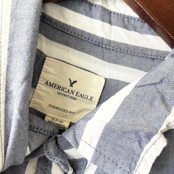 American Eagle Outfitters Striped Long Sleeve Collared Shirt Women's Small - Picture 3 of 4